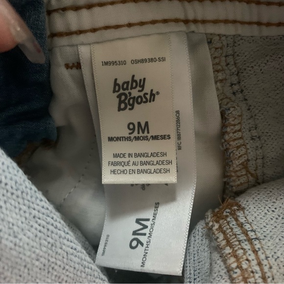 🍭3/$15 Oshkosh B’Gosh Baby Knit-Like Denim Overalls-9months - Picture 12 of 16